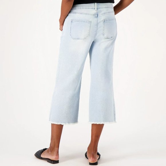 NYDJ Higher Rise Patchie Major Wide-Leg Crop Jeans - Dunes - Picture 2 of 5